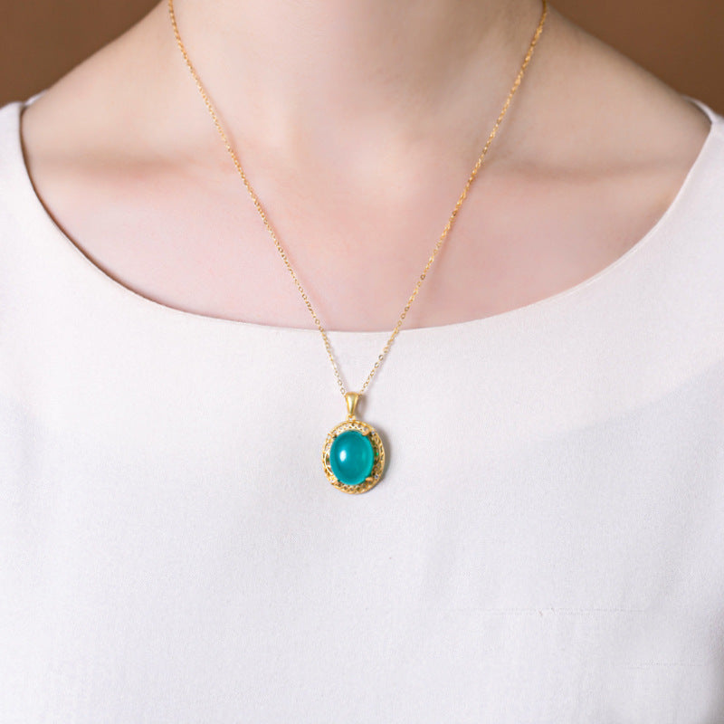COLLIER CABOCHON VERT