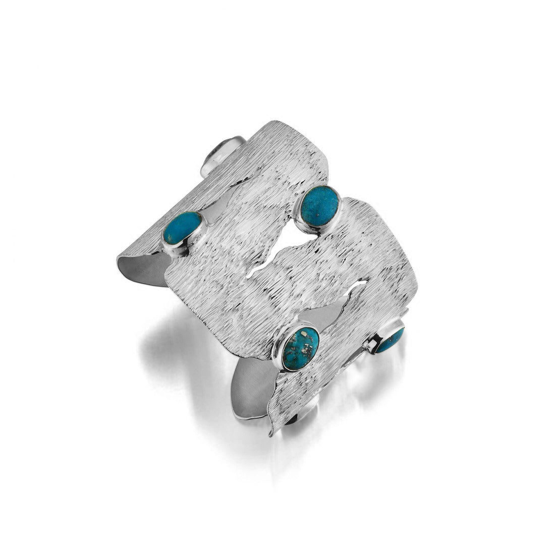 HERACLIDE CUFF WHITE GOLD TURQUOISE
