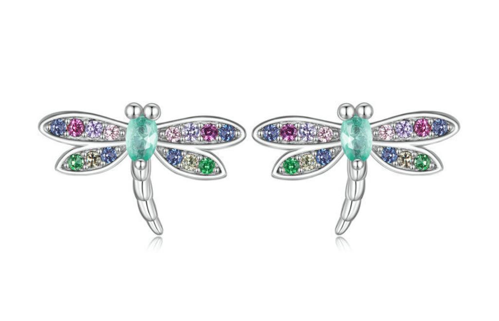 MULTICOLOR DRAGONFLY STUD EARRINGS