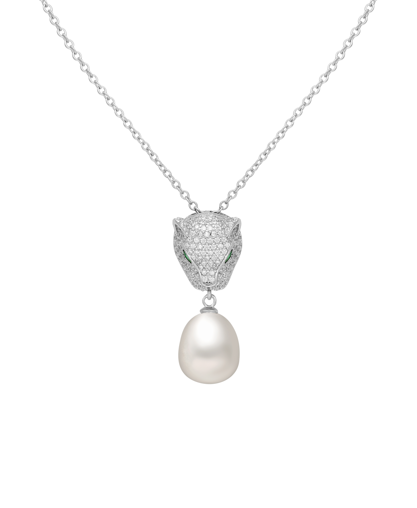 COLLIER PERLE PANTHÈRE DE NEIGE