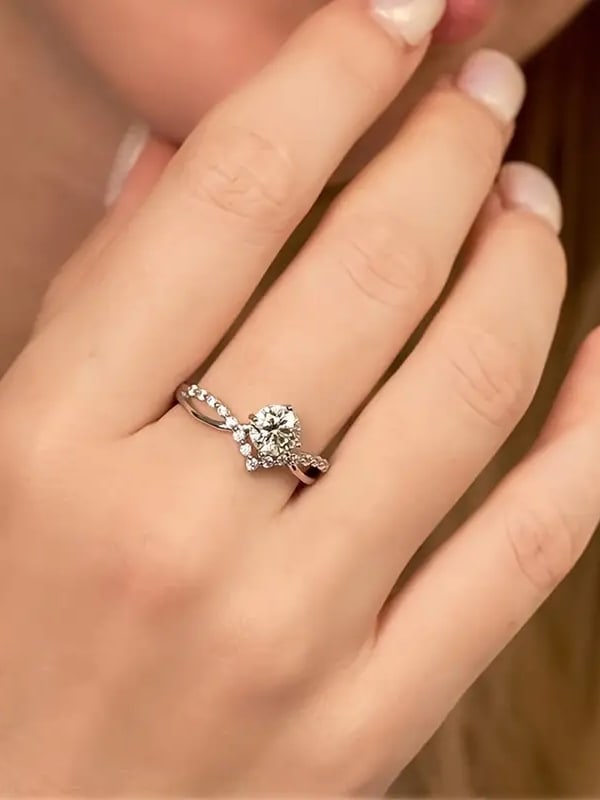 BAGUE MOISSANITE ALBIZIA ROSE