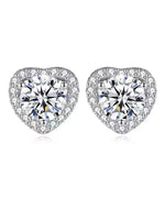 BOUCLES D'OREILLES MOISSANITE MINI COEUR