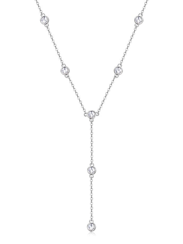 MOISSANITE LARIAT NECKLACE
