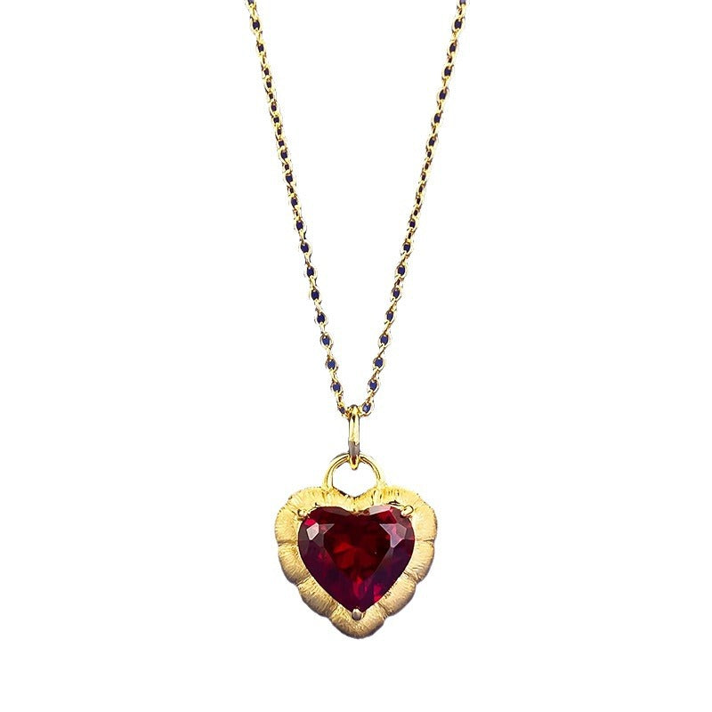 COLLIER COEUR ROUGE VINTAGE