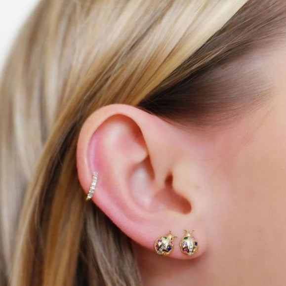 BOUCLES D'OREILLES STUD COCCINELLE