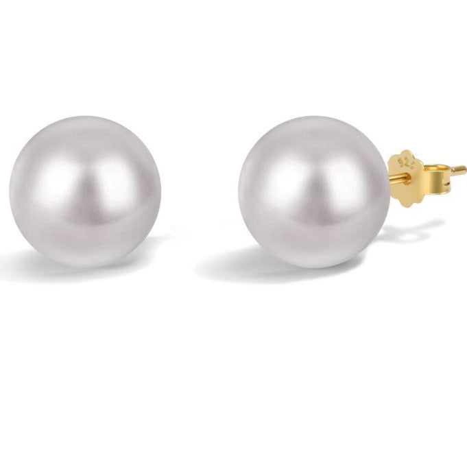 BIG PEARL STUD EARRINGS