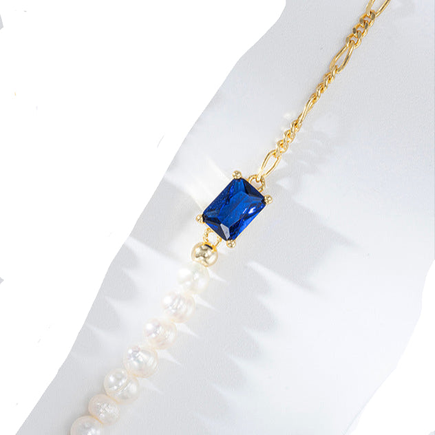 BRACELET  PERLE PIERRE BLEUE