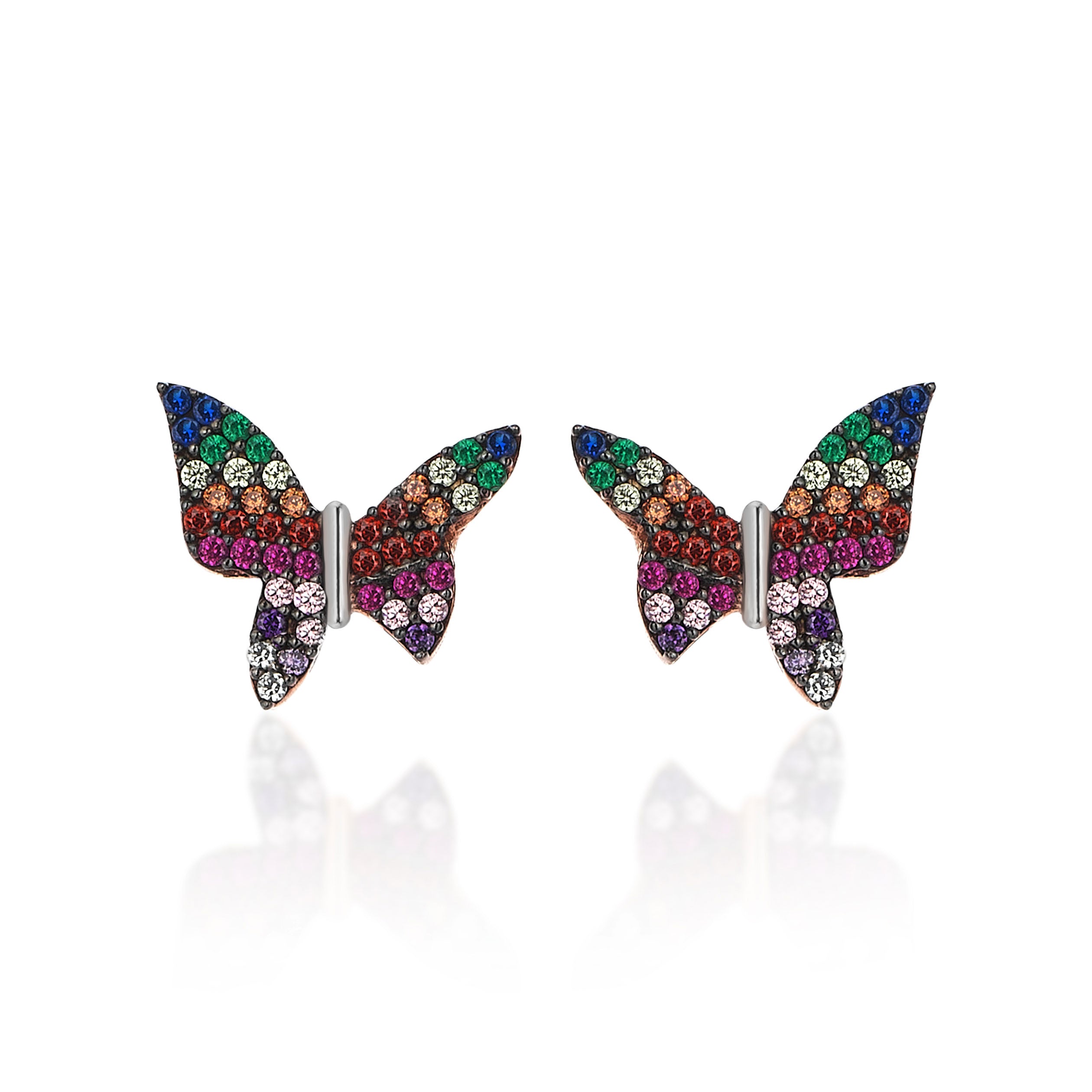 RAINBOW BUTTERFLY STUD EARRINGS