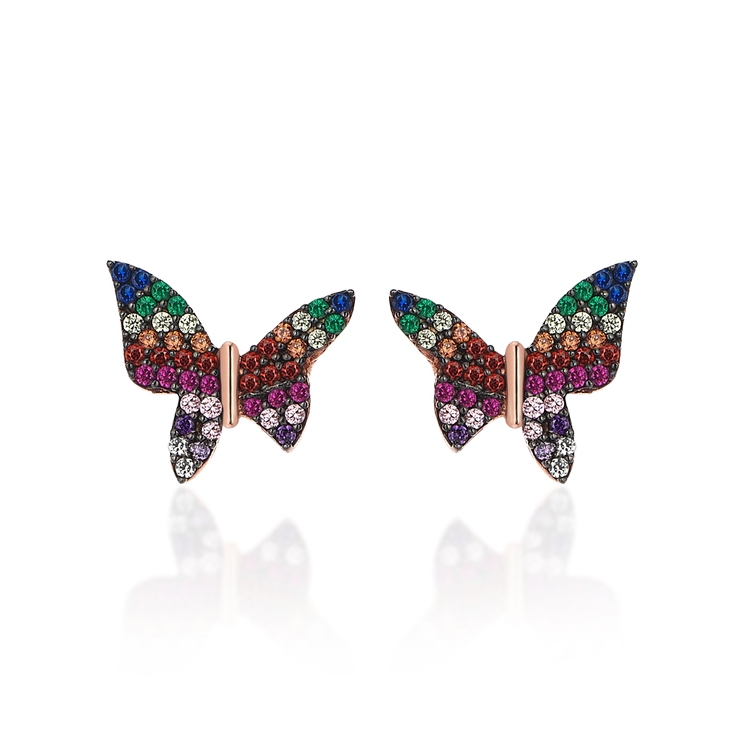 RAINBOW BUTTERFLY STUD EARRINGS
