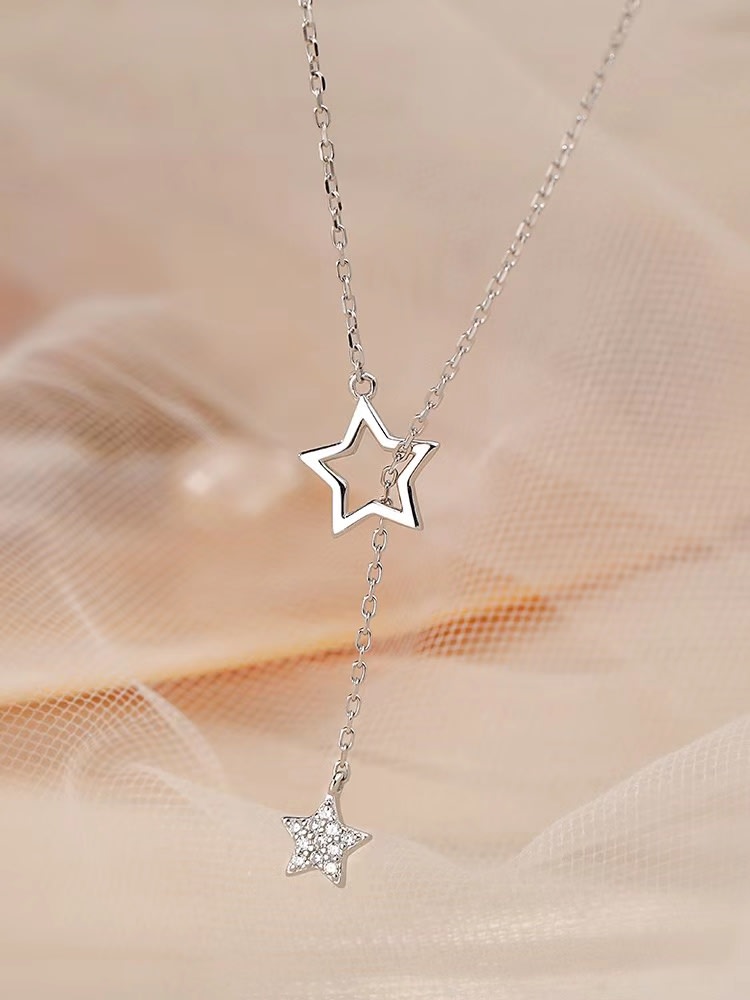 DOUBLE STAR LARIAT NECKLACE
