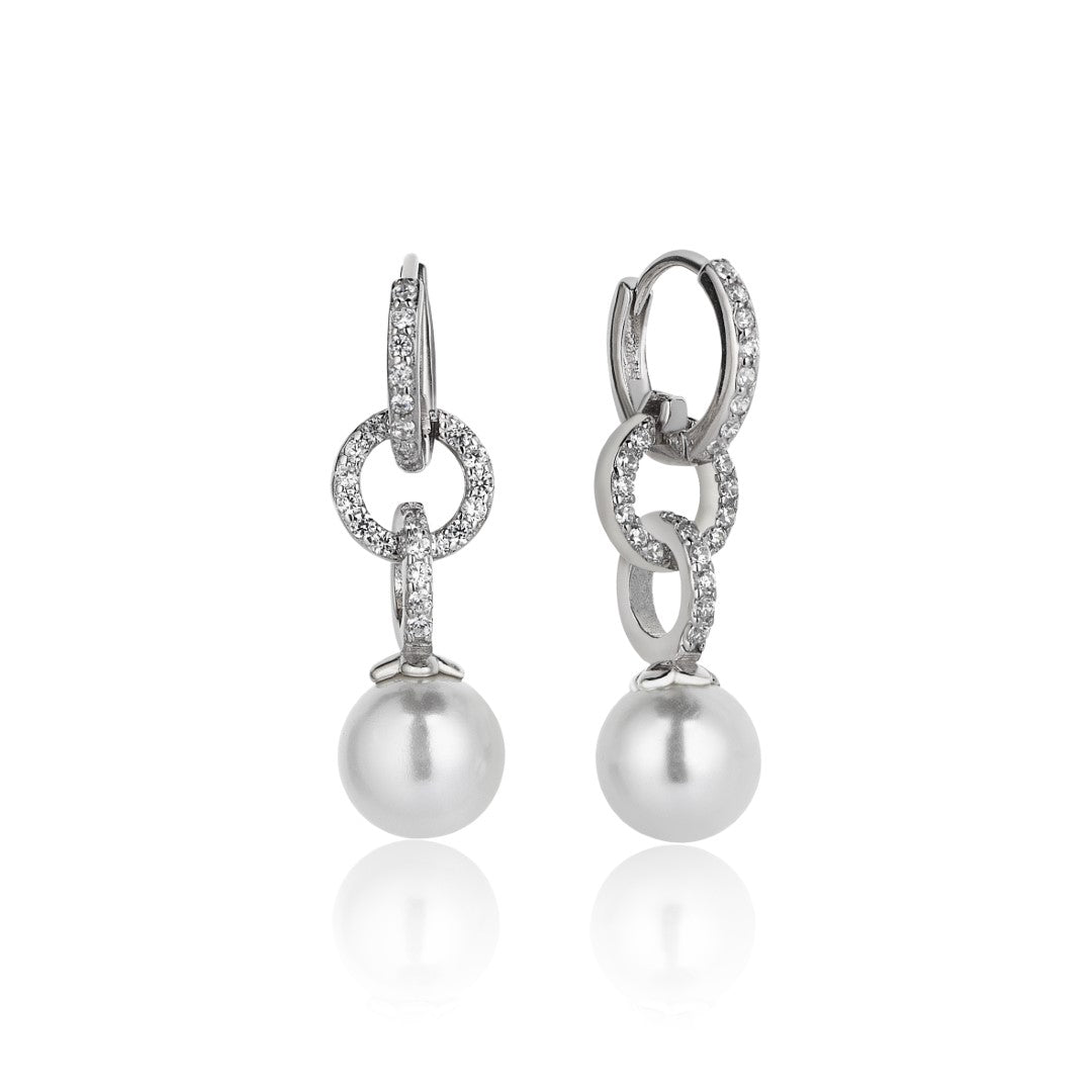 CHIC CHAIN PEARL EARRINGS