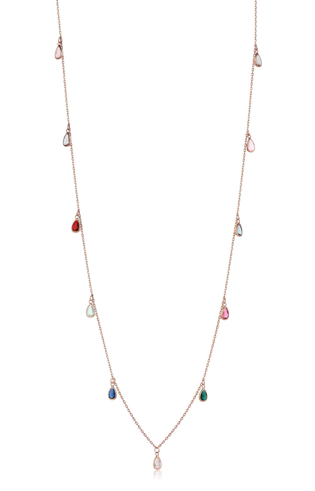 COLLIER  SAUTOIR GOUTTES COLORÉES