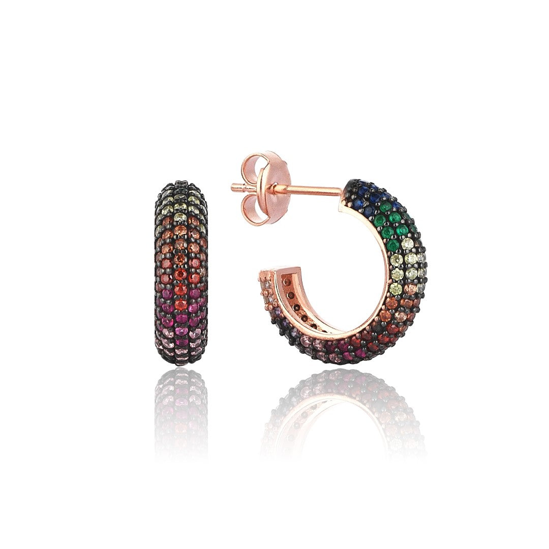 SMALL RAINBOW HOOP EARRINGS