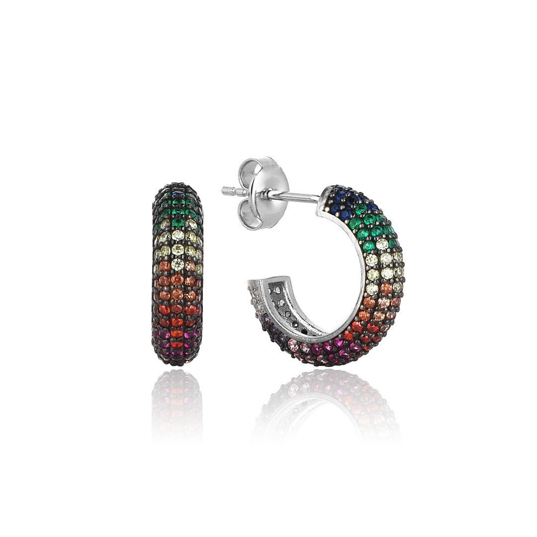 SMALL RAINBOW HOOP EARRINGS