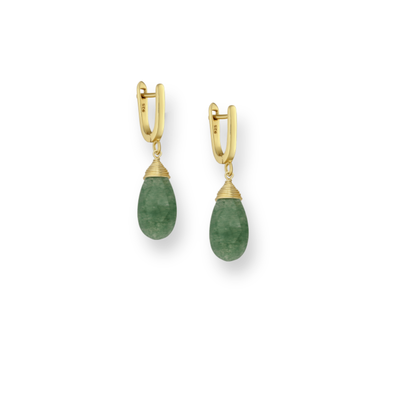 BOUCLES D'OREILLES DROPS AVENTURINE