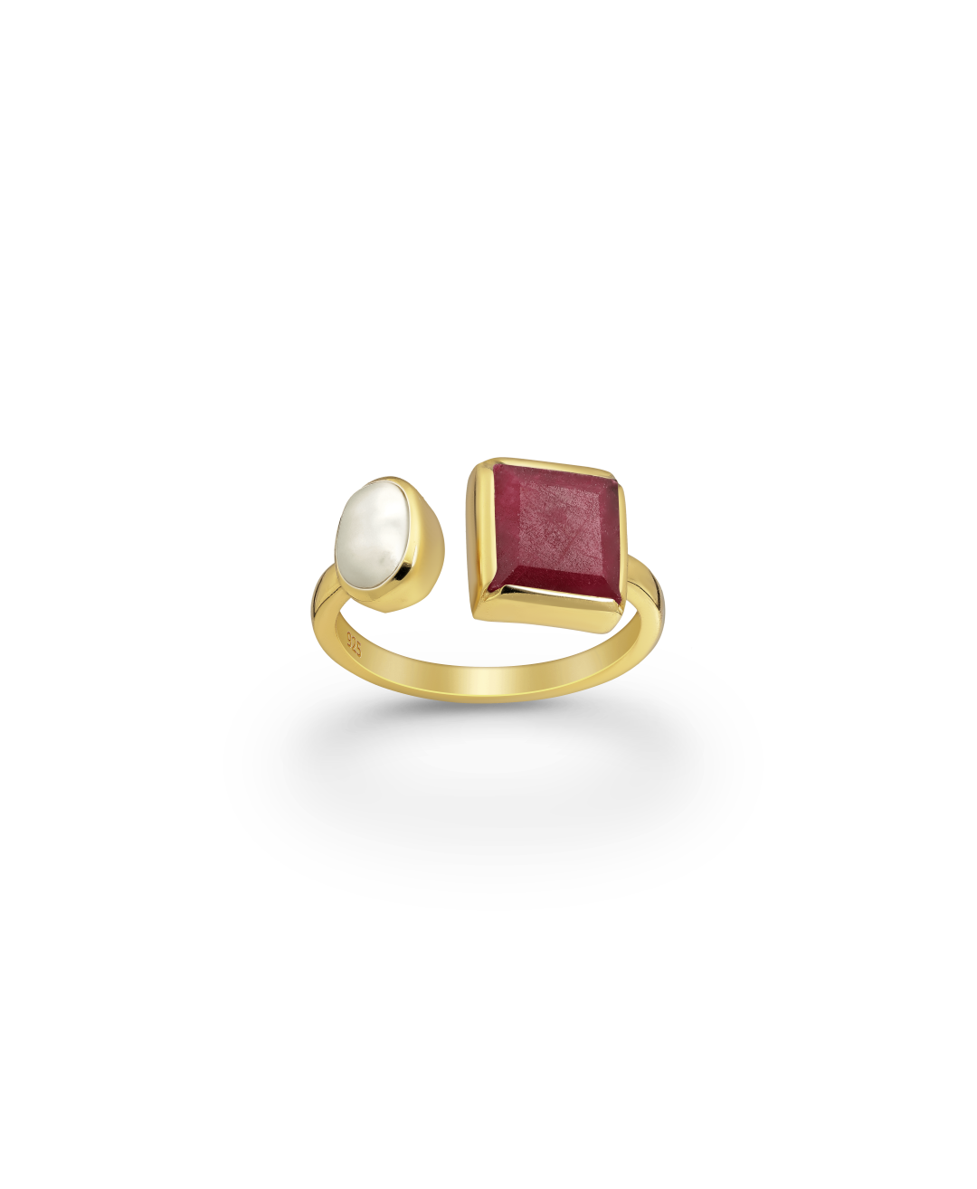 BAGUE CLAUDEL RUBIS ET PERLE