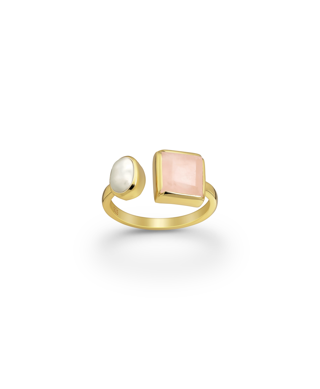 BAGUE CLAUDEL QUARTZ ROSE ET PERLE