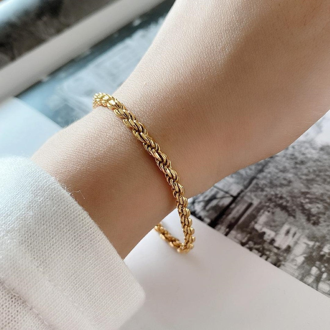 BRACELET MAILLON CORDE NINA