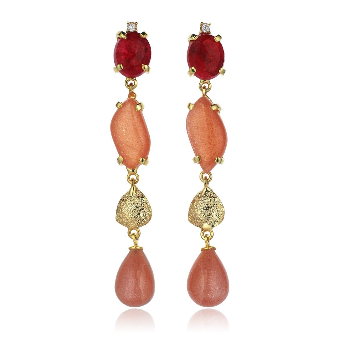 BOUCLES D'OREILLES MILEVA RUBIS