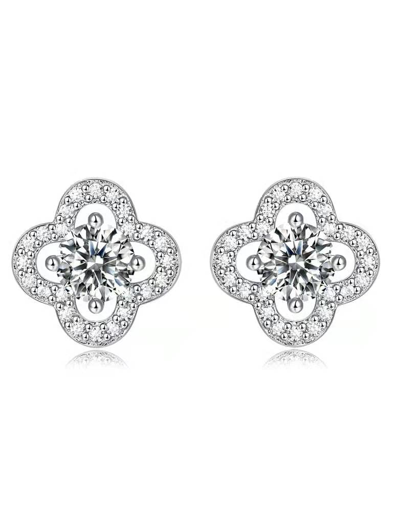 CLOVER MOISSANITE STUD EARRINGS