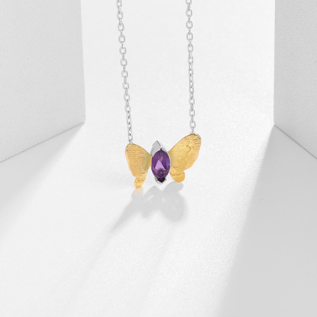 AMETHYST BUTTERFLY NECKLACE