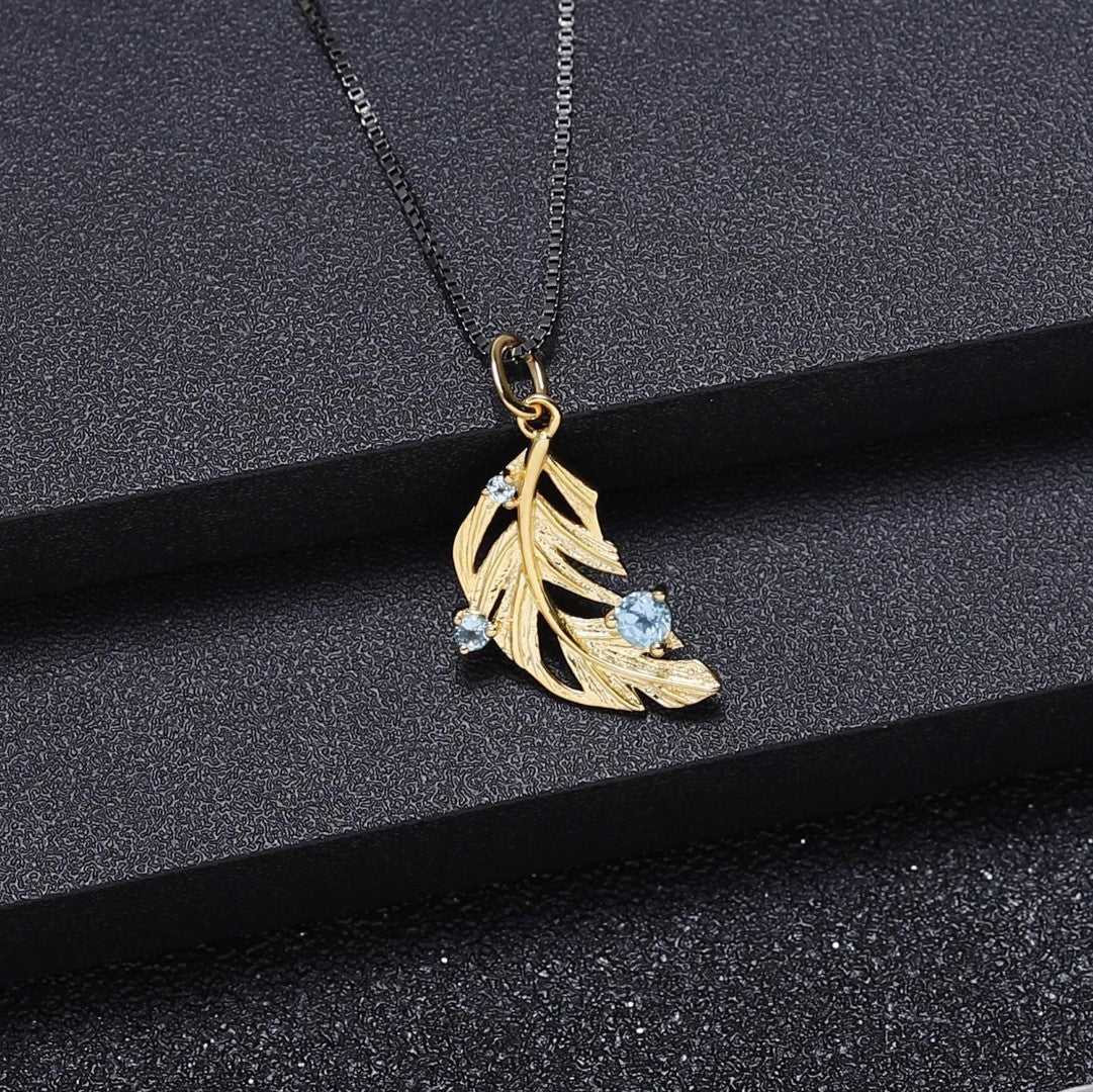 COLLIER FEUILLE TOPAZE
