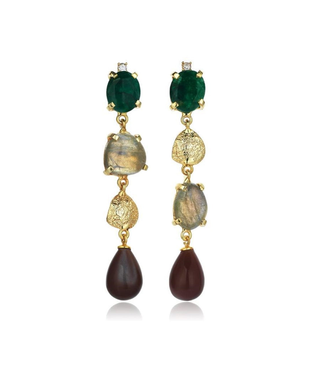 BOUCLES D'OREILLES MILEVA ÉMERAUDE