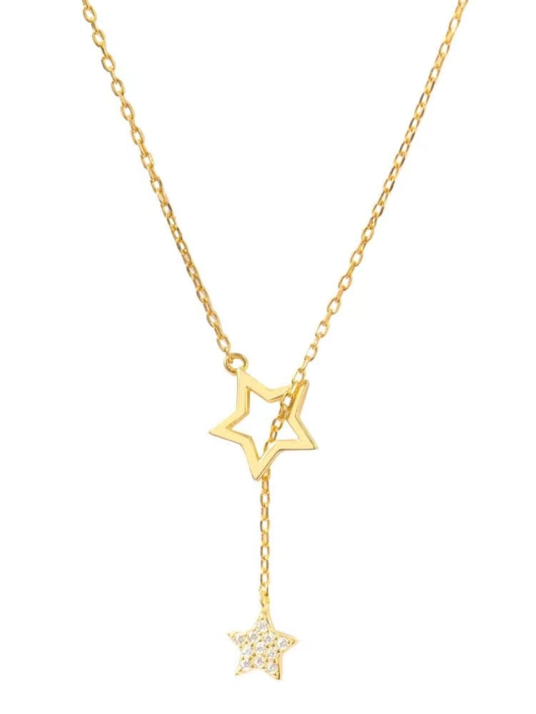 DOUBLE STAR LARIAT NECKLACE