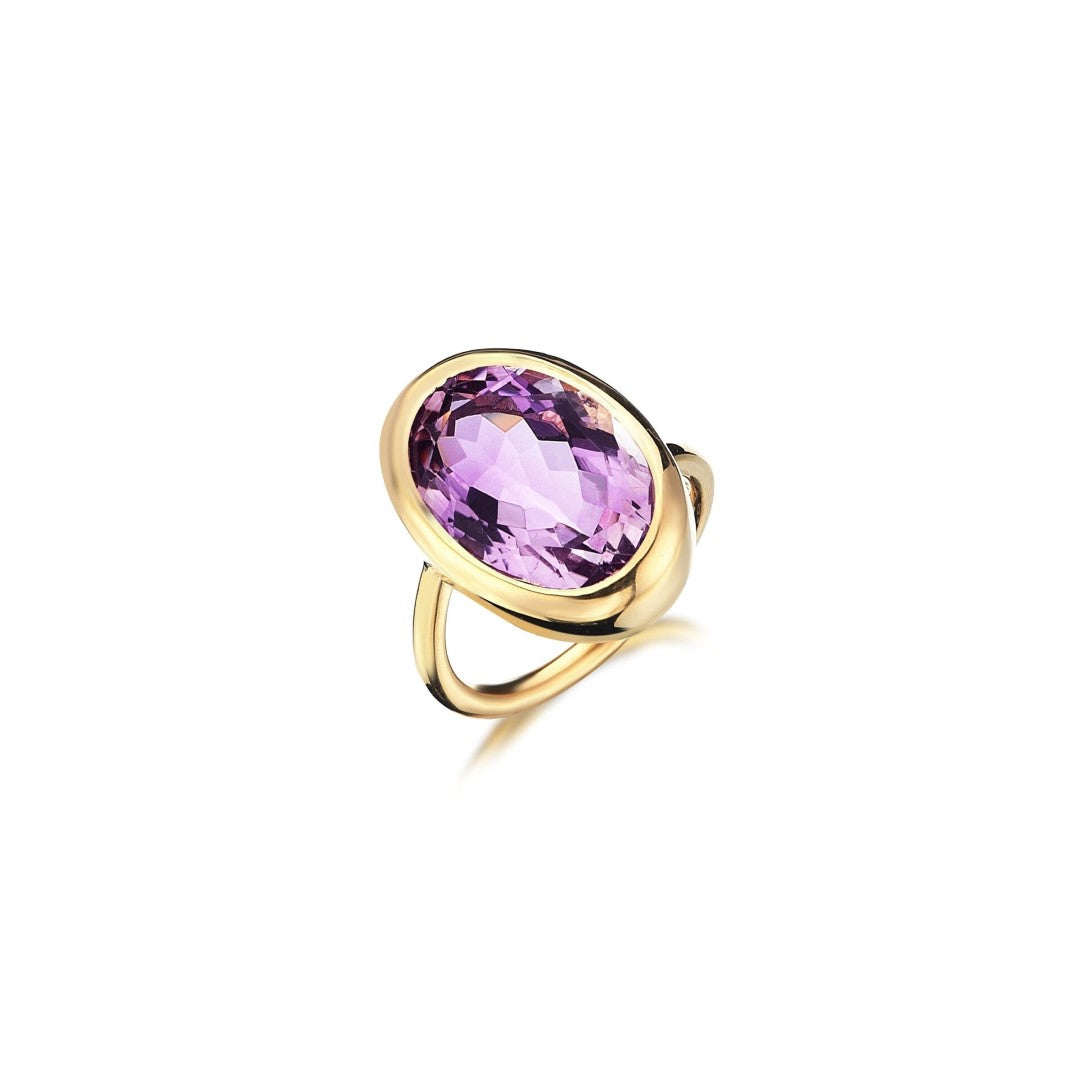 MIA OTTO OVAL PURPLE QUARTZ RING