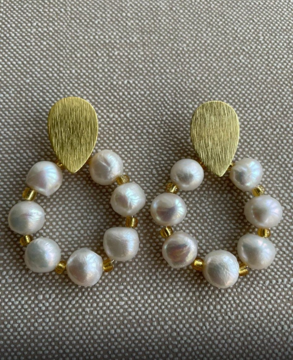 BOUCLES D'OREILLES ISABEL LARME ET PERLES