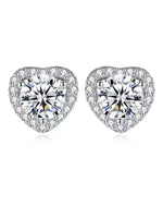 BOUCLES D'OREILLES MOISSANITE MINI COEUR