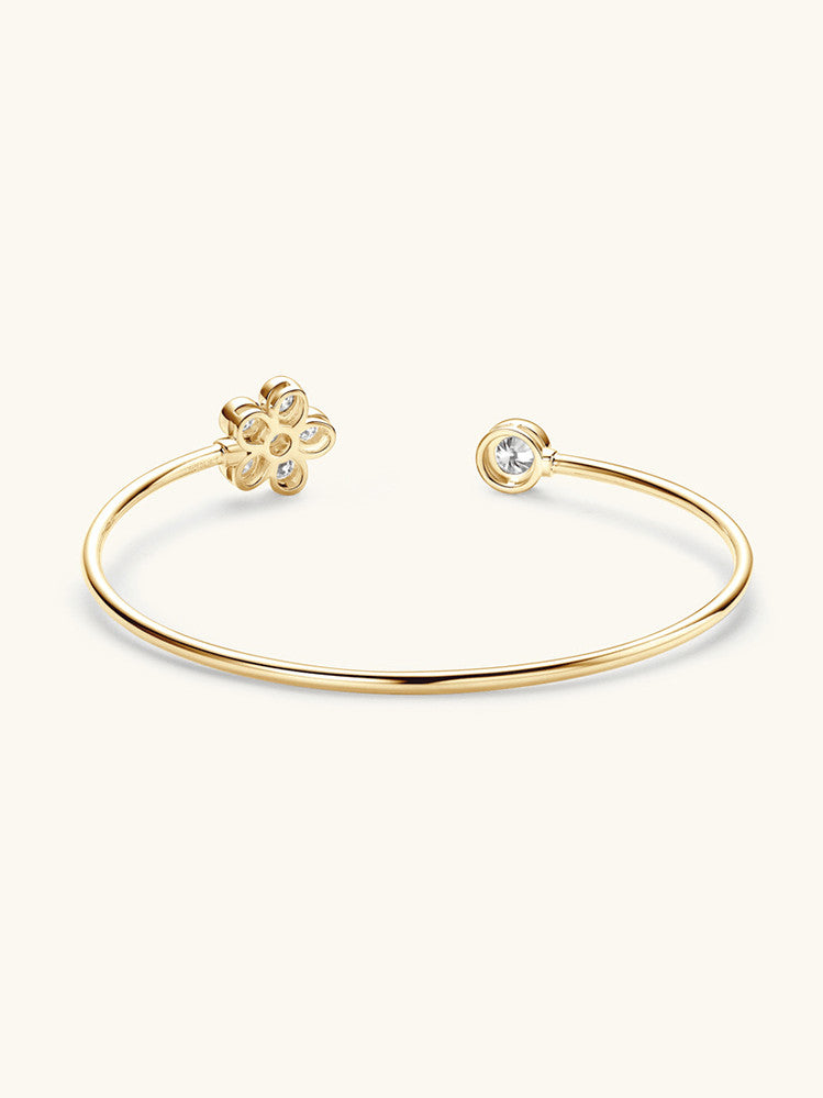 BRACELET JONC  MOISSANITE FLEUR