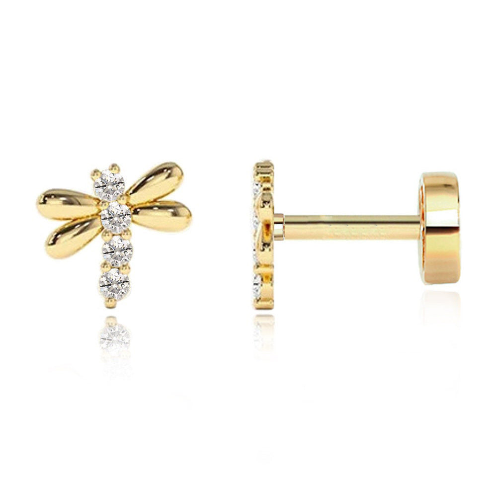 BOUCLES D' OREILLES PIERCING LIBELLULE