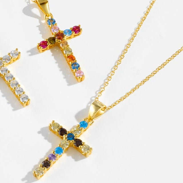 COLLIER CROIX RAINBOW